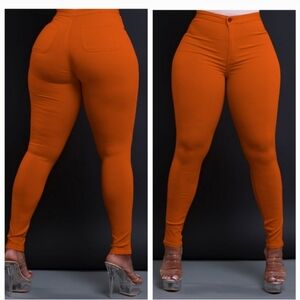 New Super Swank High Waist Stretchy Jeans XL/1X Rust